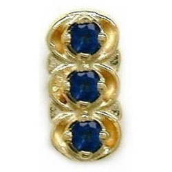 B1188 14K SLIDE WITH 3 ROUND SAPPHIRES 